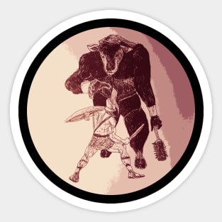 Minotaur Red Sticker